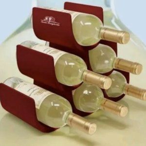 Alessi “Noe” and Santa Margherita Modular Wine Rack/Bottle Holder, Dark Red